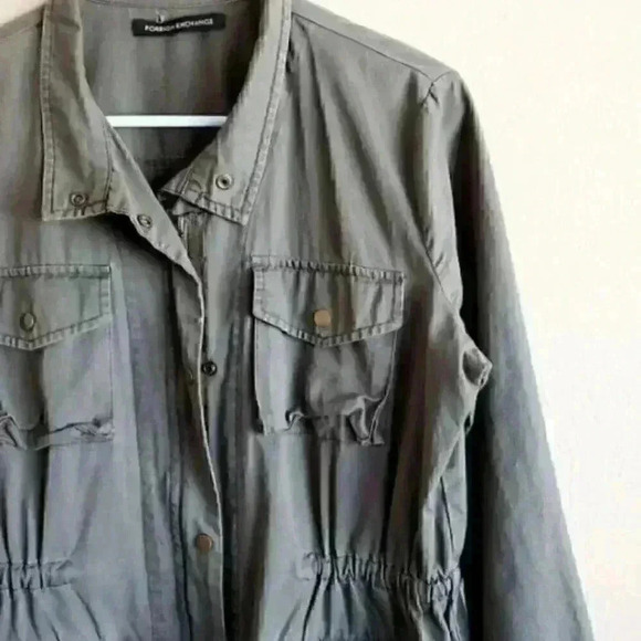 Women's foreign exchange utility jacket olive gray - Picture 2 of 10